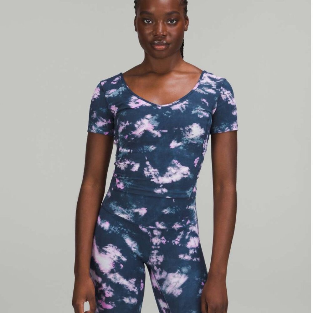 Lululemon Align T-Shirt Circulate Tie Dye Mineral Blue Multi